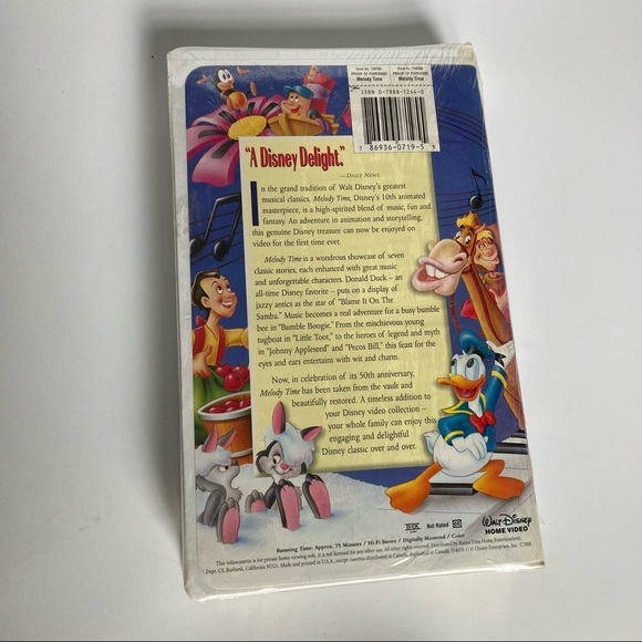 Melody Time VHS Sealed Walt Disney Movie Vintage Classic - Picture 4 of 8